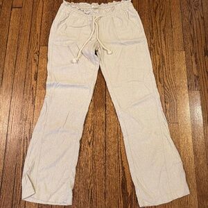 Roxy Linen-Blend Pants, Size S